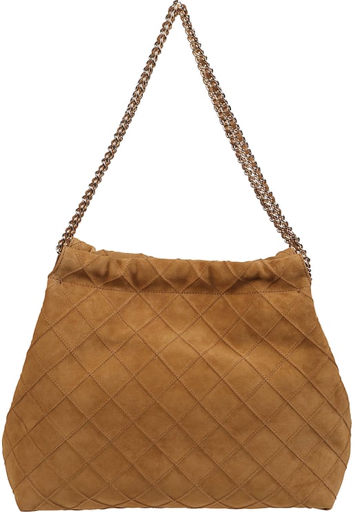 Tory Burch Fleming Suede Hobo Bag Brown