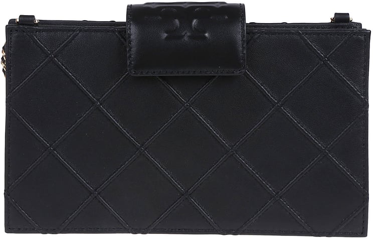 Tory Burch Mini Fleming Chain Wallet Black