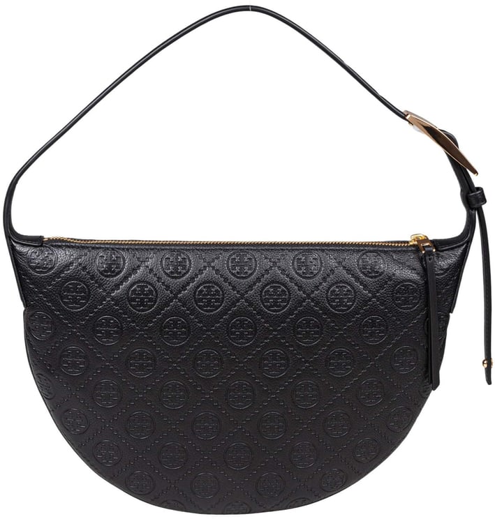 Tory Burch Tory burch monogram leather balloon shoulder bag, black