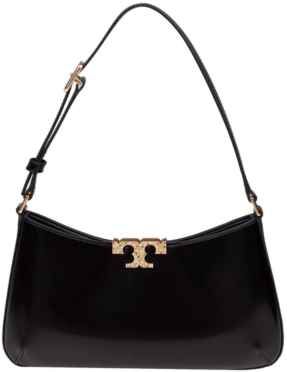 Tory Burch Tory burch eleanor pave slim smooth leather shoulder bag, black