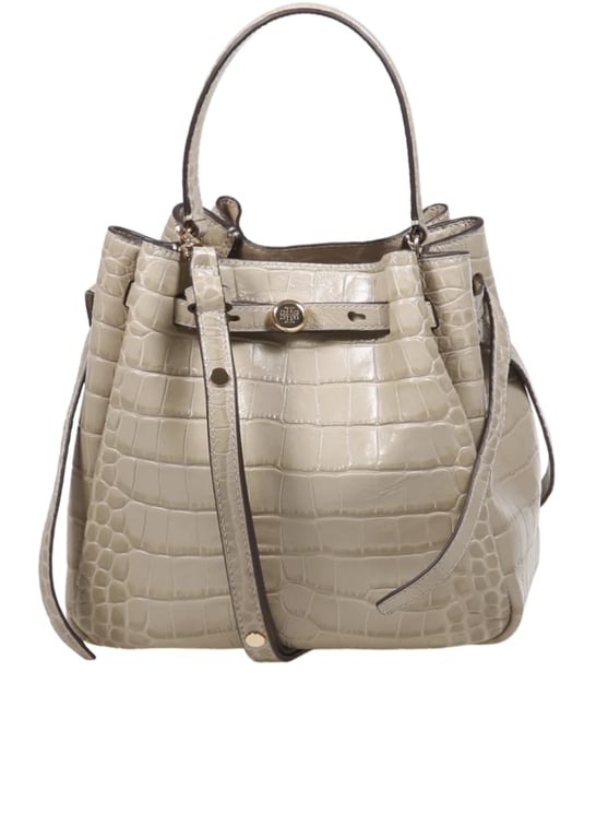 Tory Burch Crocodile-Embossed Leather Romy Bucket Bag