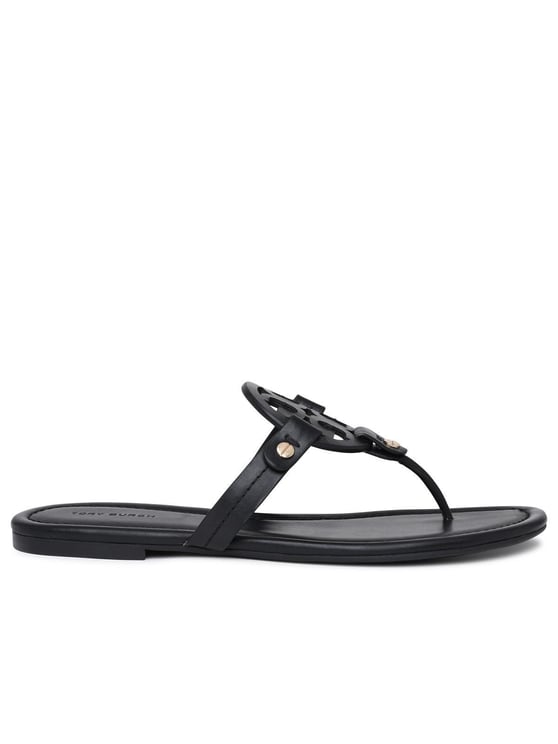 Tory Burch Miller' Black Leather Flip-Flops