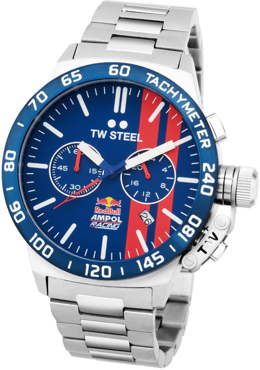 TW Steel TW Steel TWCS121 Canteen Red Bull Ampol Chrono Blauw Staal 45mm