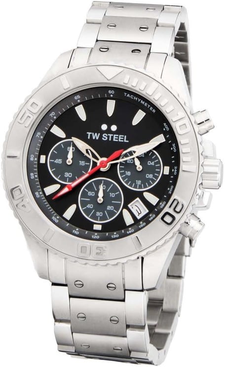 TW Steel TW Steel Horloge VA5 Staal Quartz Chronograaf en Zwarte Wijzerplaat
