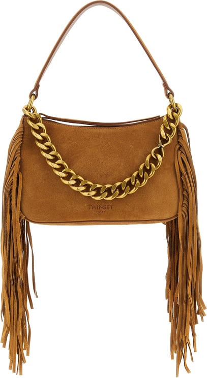Twin-set Twinset Brown Leather Shoulder Bag