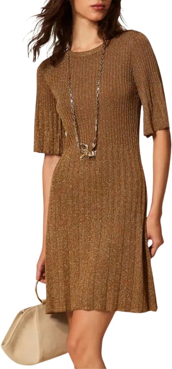 Twin-set Dresses Wood Lurex Oro
