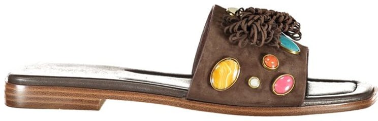 Twin-set Twinset Marrone Leather Women Slipper