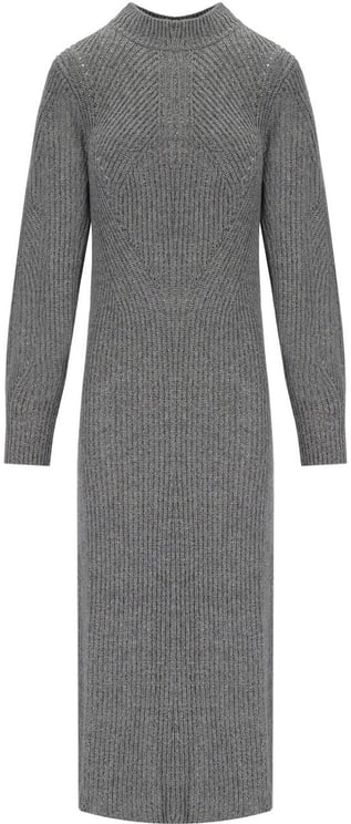 Twin-set TWINSET GREY KNITTED MIDI DRESS