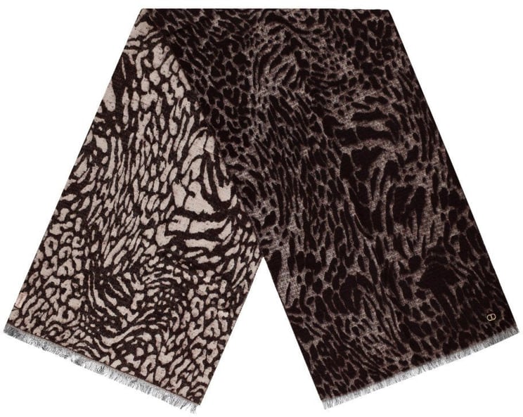 Twin-set TWINSET BURGUNDY SCARF WITH ANIMAL PRINT