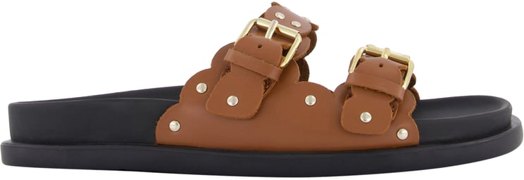 Twin-set Twinset Meisjes Slippers In Camel