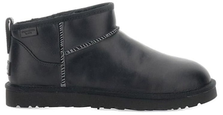 UGG Classic Ultra Mini Leather Ankle Boots With Uggplush Lining