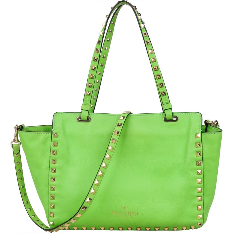 Valentino Valentino Garavani Green Leather Rockstud Handbag
