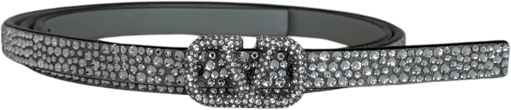 Valentino Valentino Garavani VLogo Signature Belt with 10mm Silver Crystals