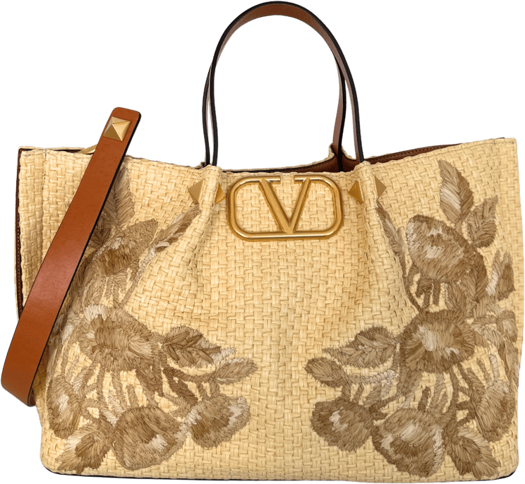 Valentino Valentino Garavani VLogo Signature Tote Bag Beige / very good