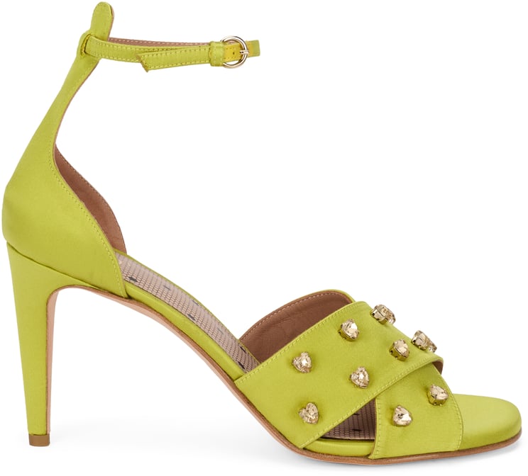 Valentino Acid yellow sandal with elegant high heel.