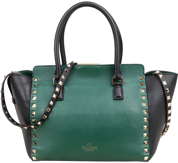 Valentino Valentino Garavani Bicolor Leather Rockstud Handbag