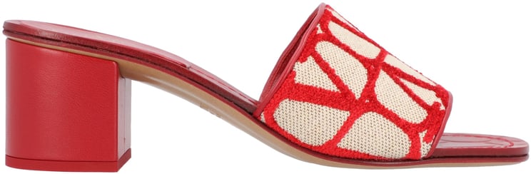 Valentino Vlogo Heel Slides Red