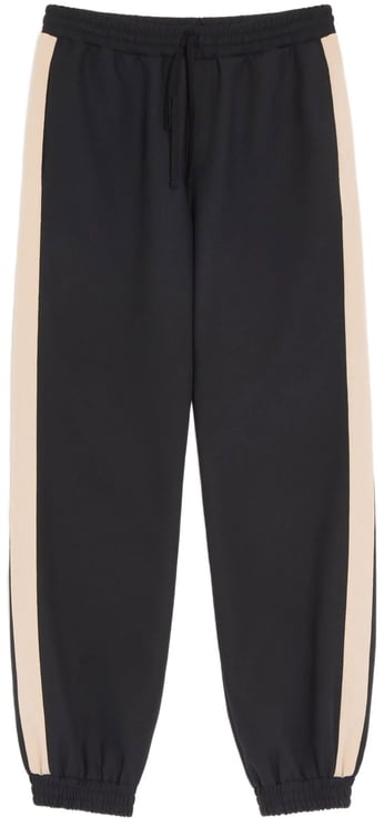 Valentino Black Jersey Bottom Vgold Track Pants