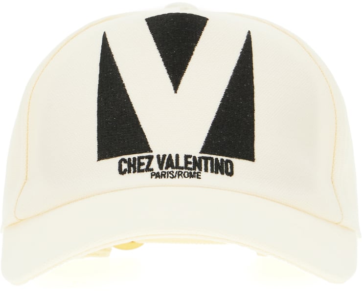 Valentino Valentino Garavani Ivory cotton baseball cap