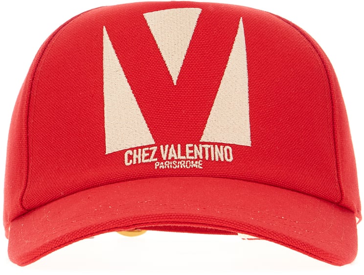 Valentino Valentino Garavani Red cotton baseball cap
