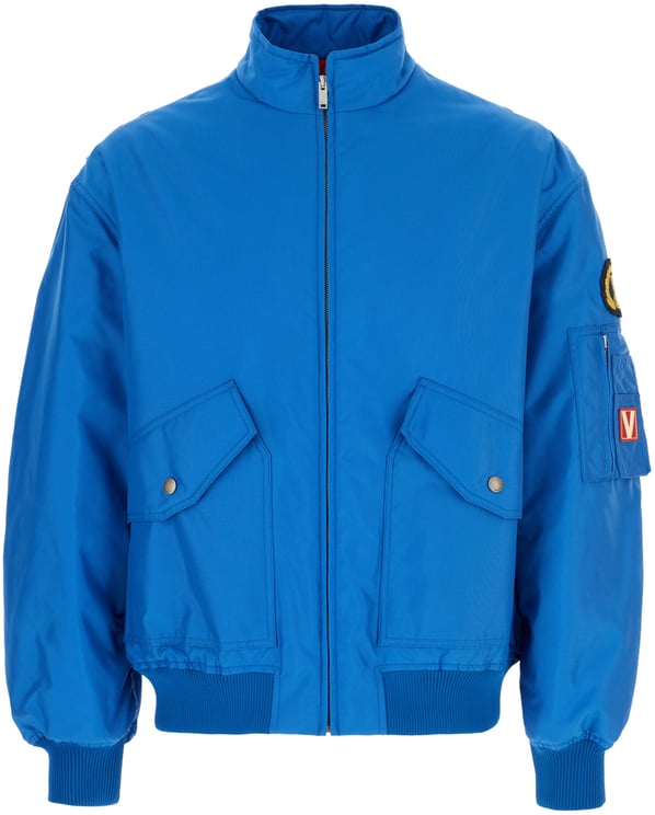 Valentino Valentino Garavani Light blue nylon padded bomber jacket
