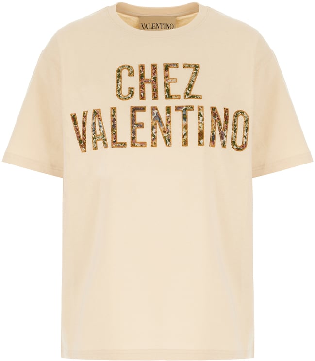 Valentino Valentino Garavani Beige cotton oversize t-shirt