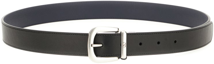 Valentino Valentino Garavani Black leather reversible belt