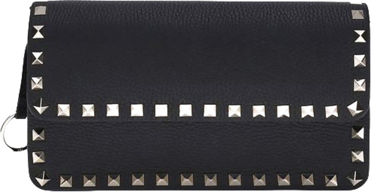 Valentino Garavani Valentino Garavani Black Calf Leather Bos Taurus Wallet
