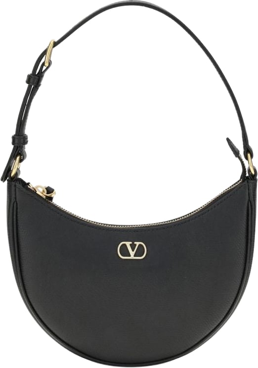 Valentino Garavani Valentino Garavani Black Calf Leather Bos Taurus Shoulder Bag