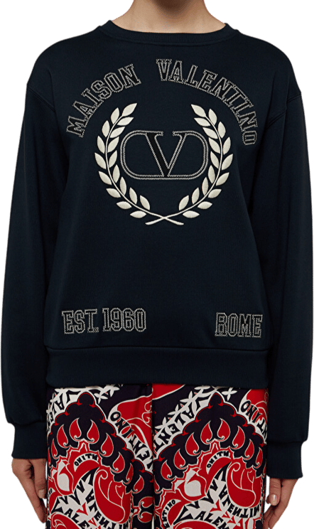 Valentino Garavani Felpa V logo blu navy