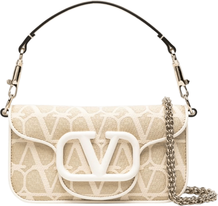 Valentino Garavani Borsa locò toile iconographe beige