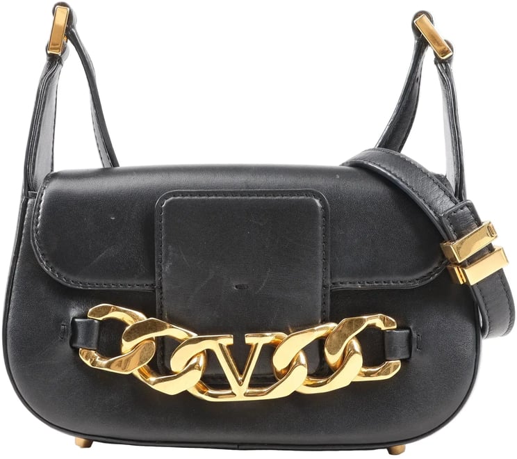 Valentino Garavani Valentino Garavani VLogo Leather Shoulder bag in Black