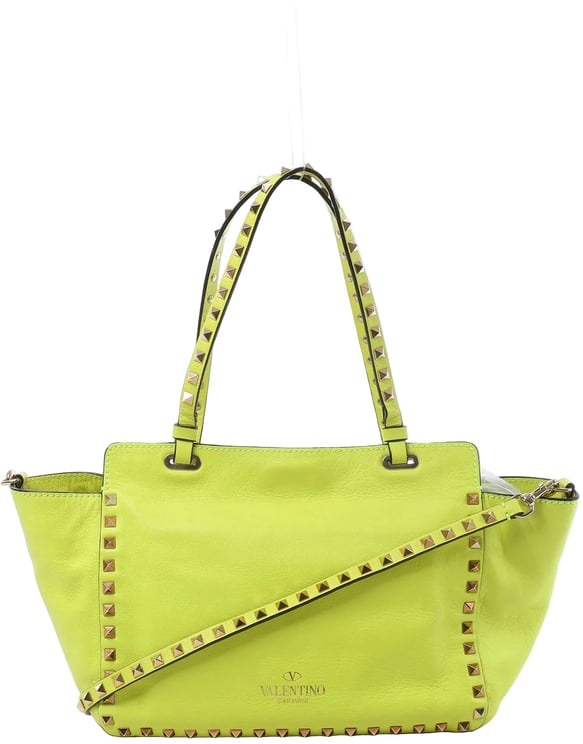 Valentino Garavani Valentino Garavani Rockstud Leather 2Way Handbag in Yellow