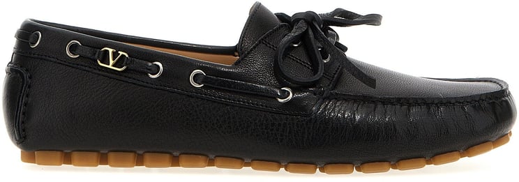 Valentino Garavani Valentino Garavani Black Buffalo Leather Slip-On Loafers