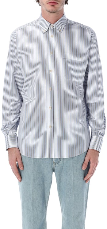 Valentino Garavani Camicia Maniche Lunghe B.Down | Shirts | Ivory/Blue Stripes