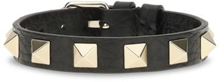 Valentino Garavani Valentino Garavani Black Calf Leather Bos Taurus Bracelet