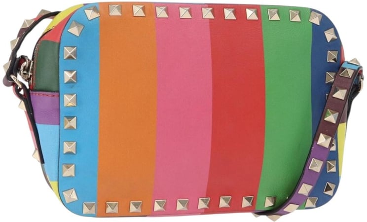 Valentino Garavani Valentino Garavani Rockstud 1973 Camera Crossbody Bag Striped Leather