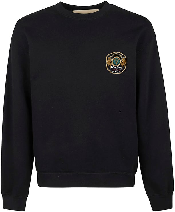 Valentino Garavani VALENTINO GARAVANI JERSEY FELPA,REG, EMBRO PATCH "SCUDETTO" COTTON SWEATSHIRT