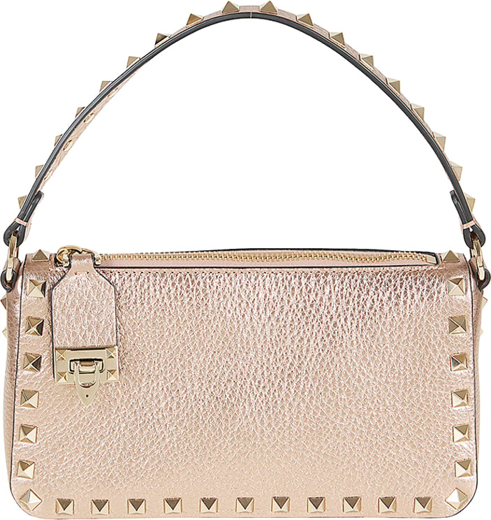 Valentino Garavani VALENTINO GARAVANI SMALL SHOULDER BAG | ROCKSTUD | VIT.ST.ALCE LAMINATO UNLINED/PLAT.STUDS