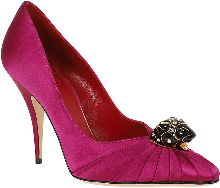 Valentino Garavani VALENTINO GARAVANI PUMP | VALENTINO GARAVANI PAS DE CHAT | T. 105 | RASO/FELINE HEAD JEWEL-STRASS/A.BRASS LO