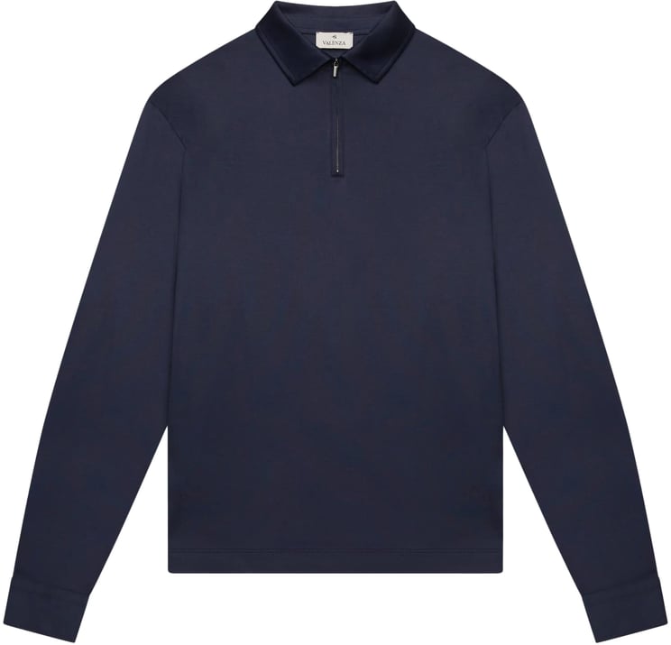 Valenza Heren Supima Polo Zip Collar L/S