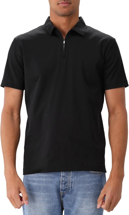 Valenza Valenza Zip Polo Supima Black
