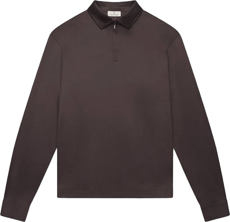 Valenza SUPIMA ZIP COLLAR LONG SLEEVE POLO SHIRT