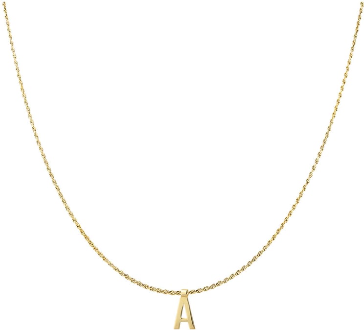 Vedder & Vedder Vedder & Vedder Ruby Rope Tag R Kettingen Goud Ruby Rope R