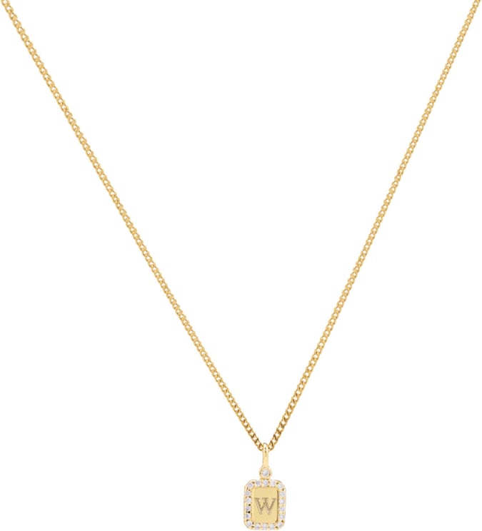 Vedder & Vedder Vedder & Vedder Tiny Pavé Tag K Kettingen Goud Tiny Pavé