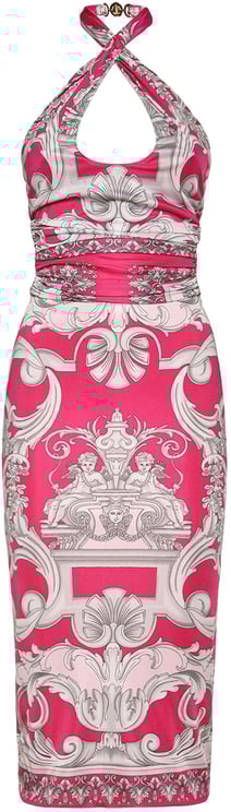 Versace Pink fitted midi dress