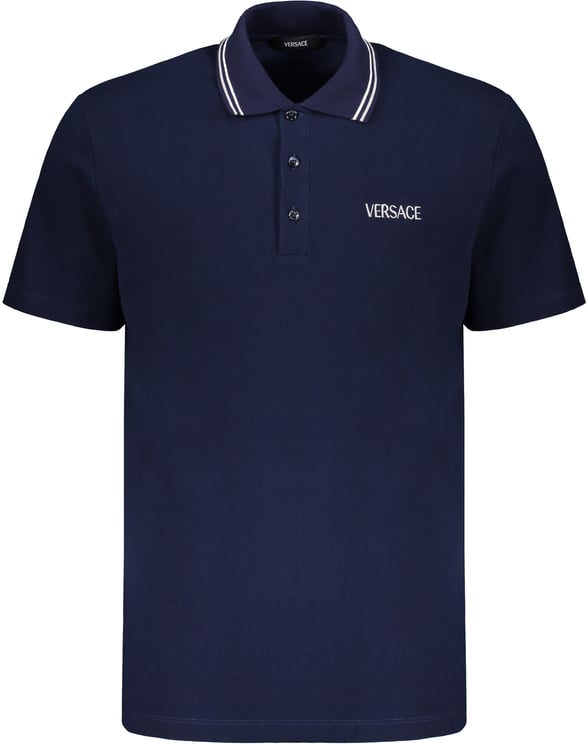 Versace Embroidered cotton polo shirt