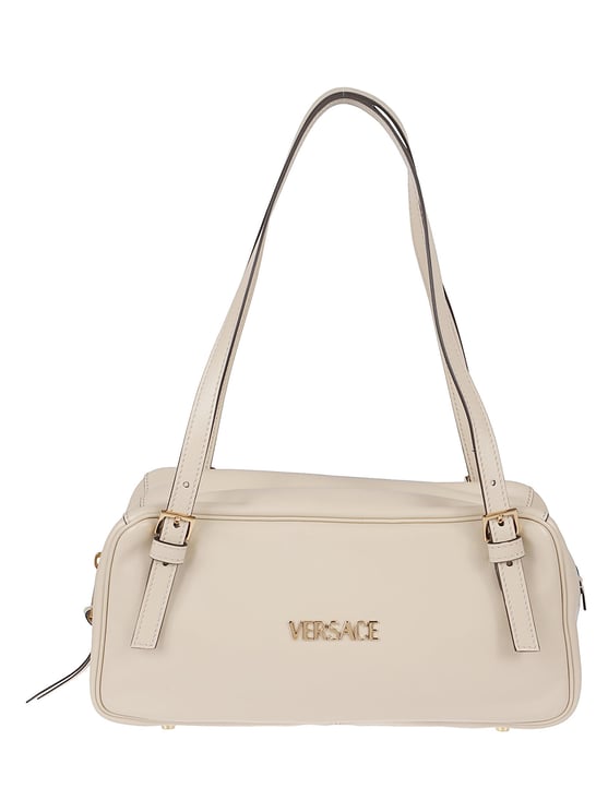 Versace Beige Tag Lamb Leather Shoulder Bag