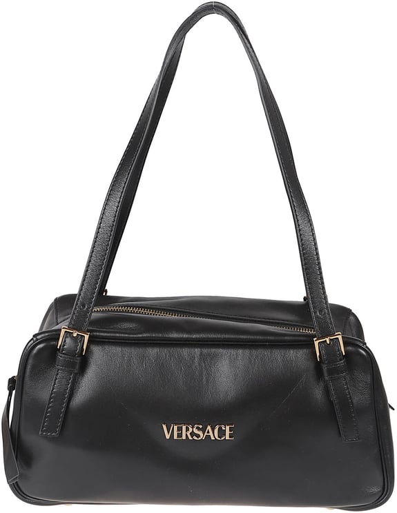 Versace Rectangular Handbag In Smooth Lambskin Leather