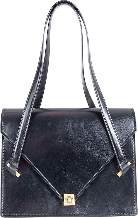 Versace Medium Structured Calf Leather Shoulder Bag with Medusa Emblem